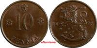 Finland 10 Pennia Finland Copper 1923 KEY DATE RARE Mintage-910,000 UNC KM# 24 (17 981) -