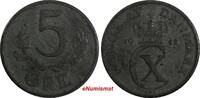 Denmark Ore 1945 Denmark Christian X Zinc 1945 5 Ore WWII Key Date Minta... 8.00 US$  +  5.00 US$ shipping