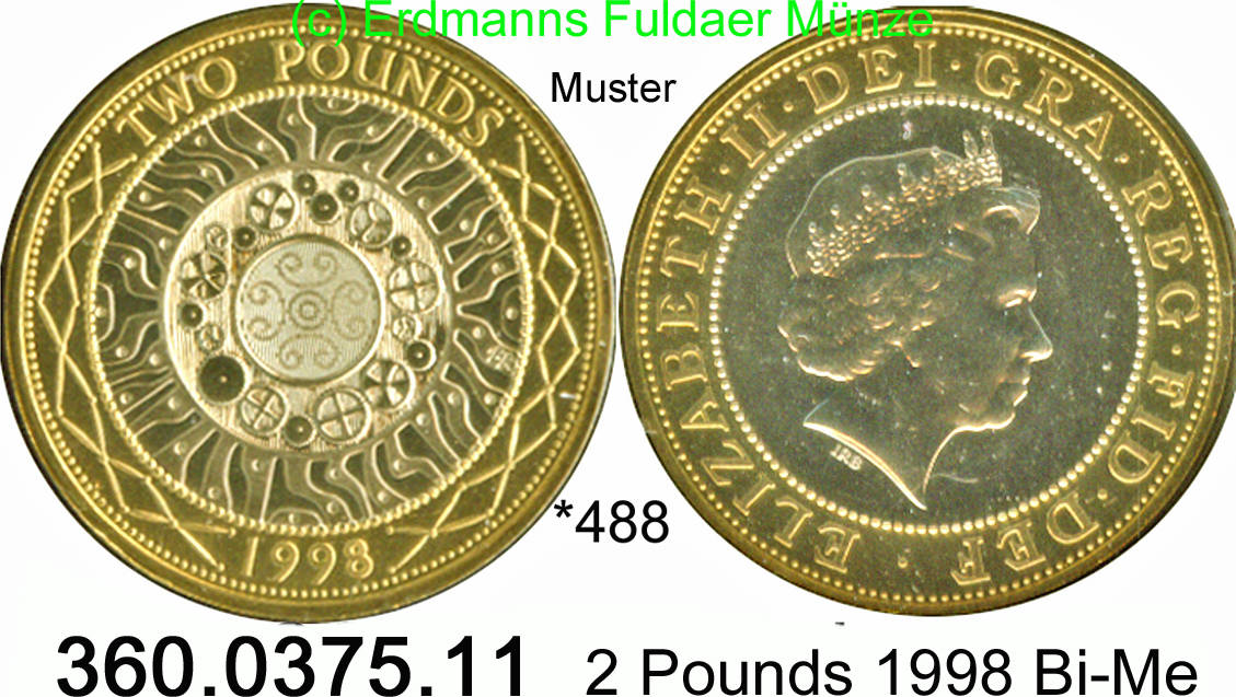 Great Britain Großbritannien 2 Pounds 1998 *488 KM994 Industrielle