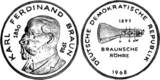 Fulda BRD DDR Nobelpreisträger Medaille 1968 Erdmann 93-053 Ferdinand Braun . 951.0700.11 CH UNC