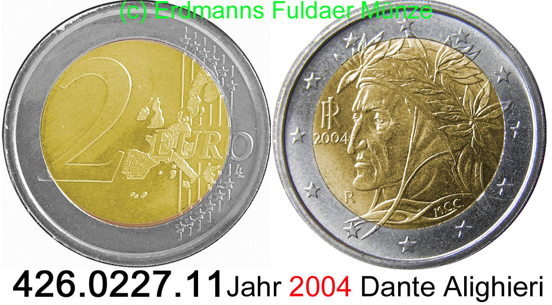2 Euro Italien 2004 - Eurorare monnaies fautées ou euro rare