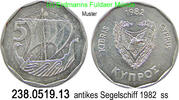 Cyprus Zypern 5 Mils *51 KM50 Segelschiff . 238.0519.13 -