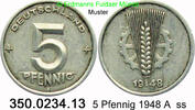 DDR Deutschland 5 Pfennig J. 1502 Ähre auf Zahnrad . 350.0234.13 -