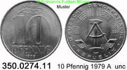 DDR Deutschland 10 Pfennig J. 1510 . 350.0274.11 -
