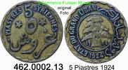 5 Piaster 1924 Libanon *2 KM2 . 462.0002.13 ss