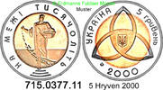 Ukraine 5 Hryven *118 KM104 Millenium Sämann . 715.0377.11 -