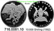 Uganda 10.000 Shillings KM33 FWM´94 zwei Spieler . 716.0081.10 -