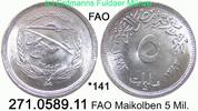 Egypt Ägypten 5 Milliemes *141 FAO Maiskolben . 271.0589.11 -
