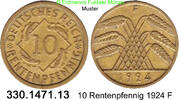 Weimarer Republik 10 Rentenpfennig J.309 . 330.1471.13 -