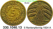 Weimarer Republik 5 Rentenpfennig J.308 . 330.1046.13 -