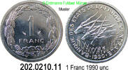 CAS Central African States 1 Franc *17 KM8 Antilopen . 202.0210.11 -