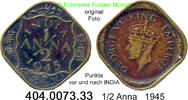 Indien 1/2 Anna *33a KM534 . 404.0073.33 -