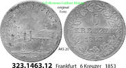 Altdeutschland Frankfurt 6 Kreuzer AKS 20 . 323.1463.12 -