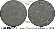 Hessen-Darmstadt 6 Kreuzer AKS79 . Ludwig I. 1806-1830 . 323.1925.13 -