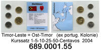 Timor Leste Ost Timor Osttimor 5 Werte *17-*21 KM1-5 . Kursmünzensatz . 689.0001.55 -