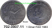 Tunesien 1 Dinar *243 KM304 FAO Erntefrau . 702.0907.11 -