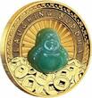 World Coins  Tuvalu 2021 100 $ Laughing Buddha Laughing Buddha with Jade 1 oz Gold Coin PERTH
