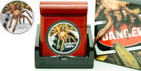 Canada Coins Tuvalu 1$ Deadly Dangerous Tarantula SPIDER 1 Oz Silver Proof Coin -