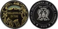 World Coins 1000 Dobras Saint Thomas & Prince Island MILLENNIUM IN TIME Silver Coin -