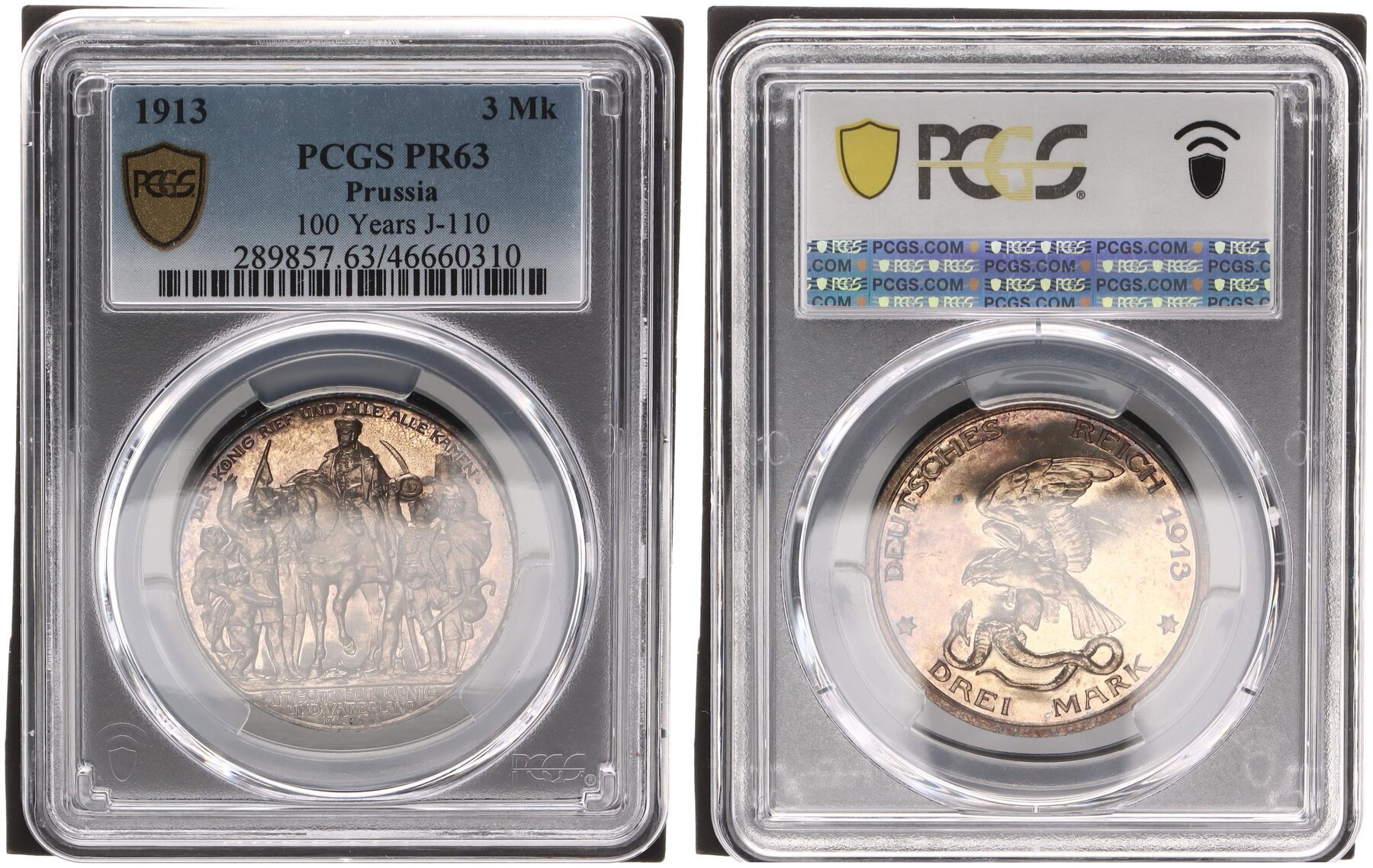 Prussia 3 Mark Preußen 1913 A Berlin Mint 100 Jahre Befreiungskriege