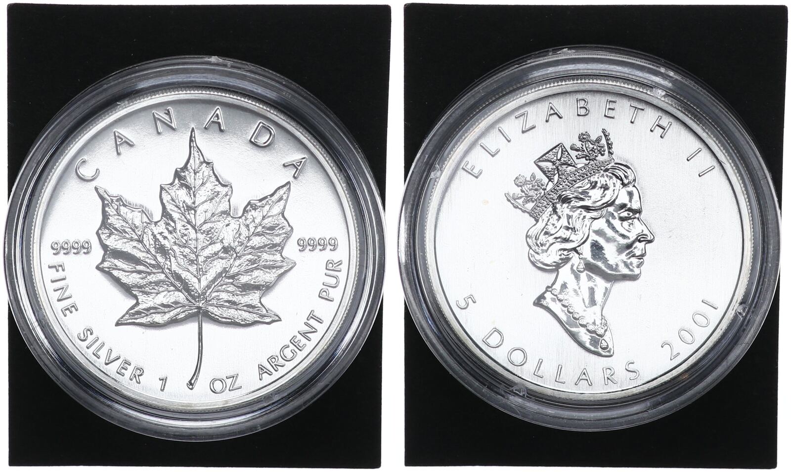 Kanada 5 Dollar 1 Unze 2001 1 oz Silber Maple Leaf BU in Kapsel | MA-Shops