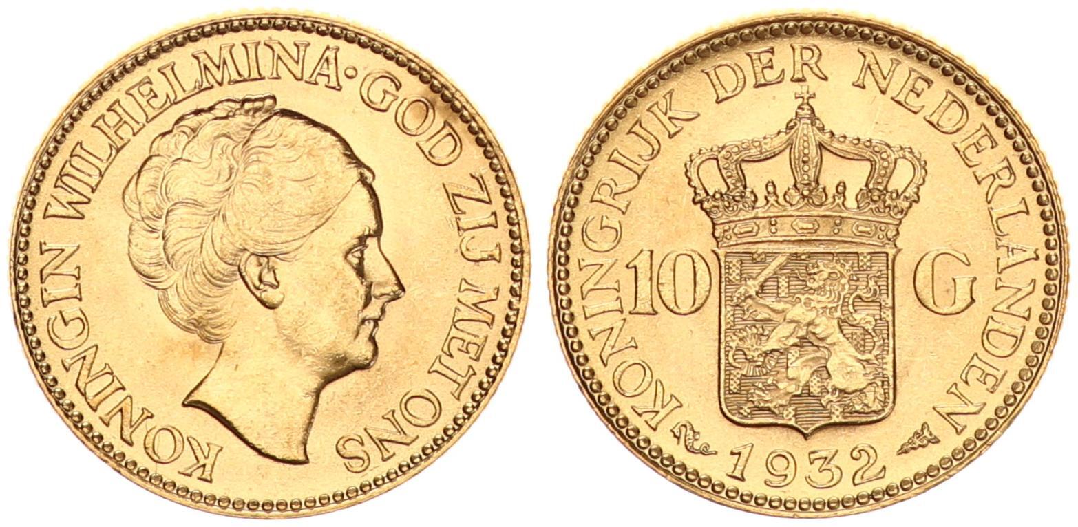 Niederlande 10 Gulden 1932 Königin Wilhelmina CH UNC | MA-Shops