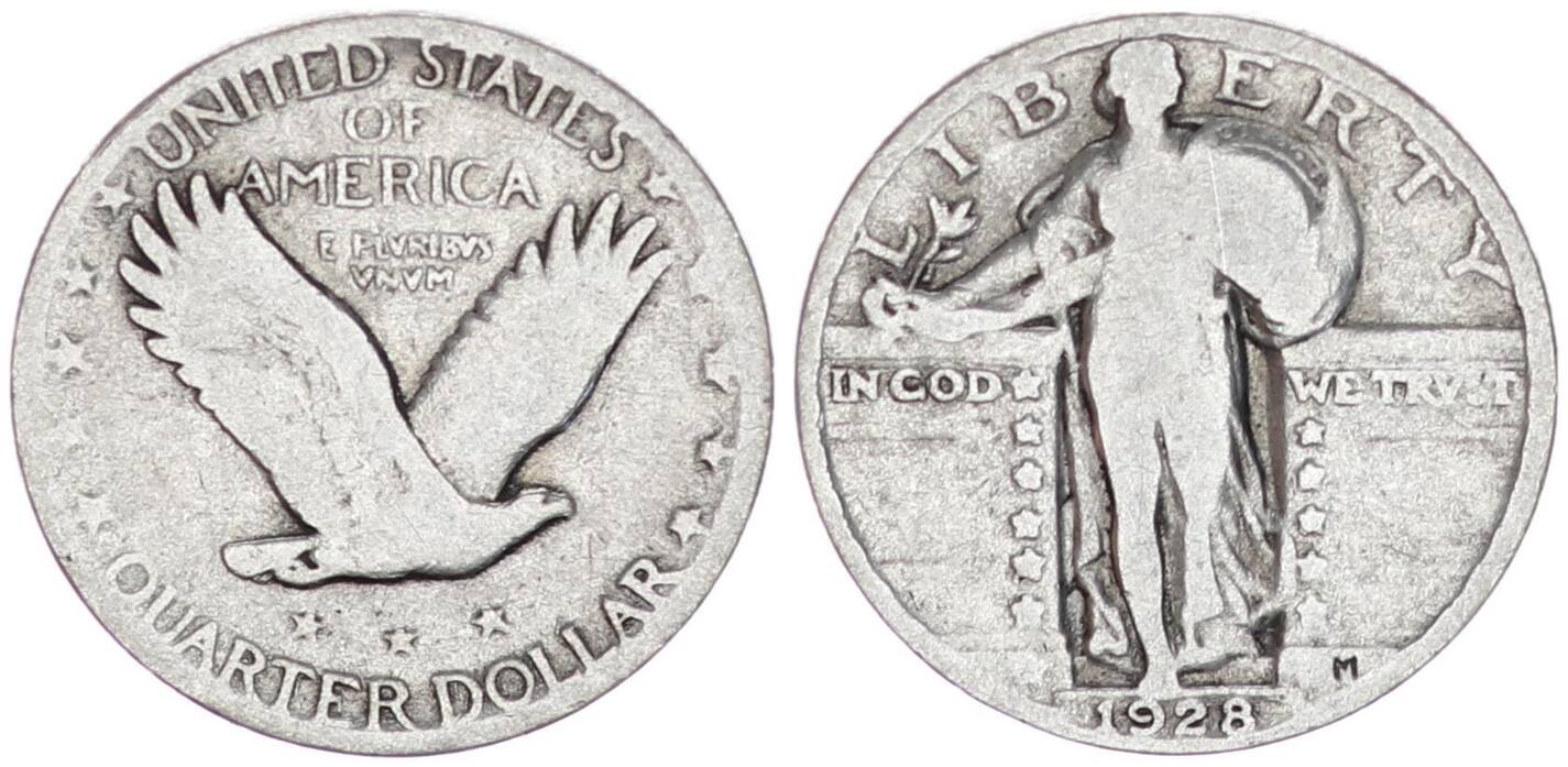 USA Vereinigte Staaten von Amerika Quarter Dollar 1928 United