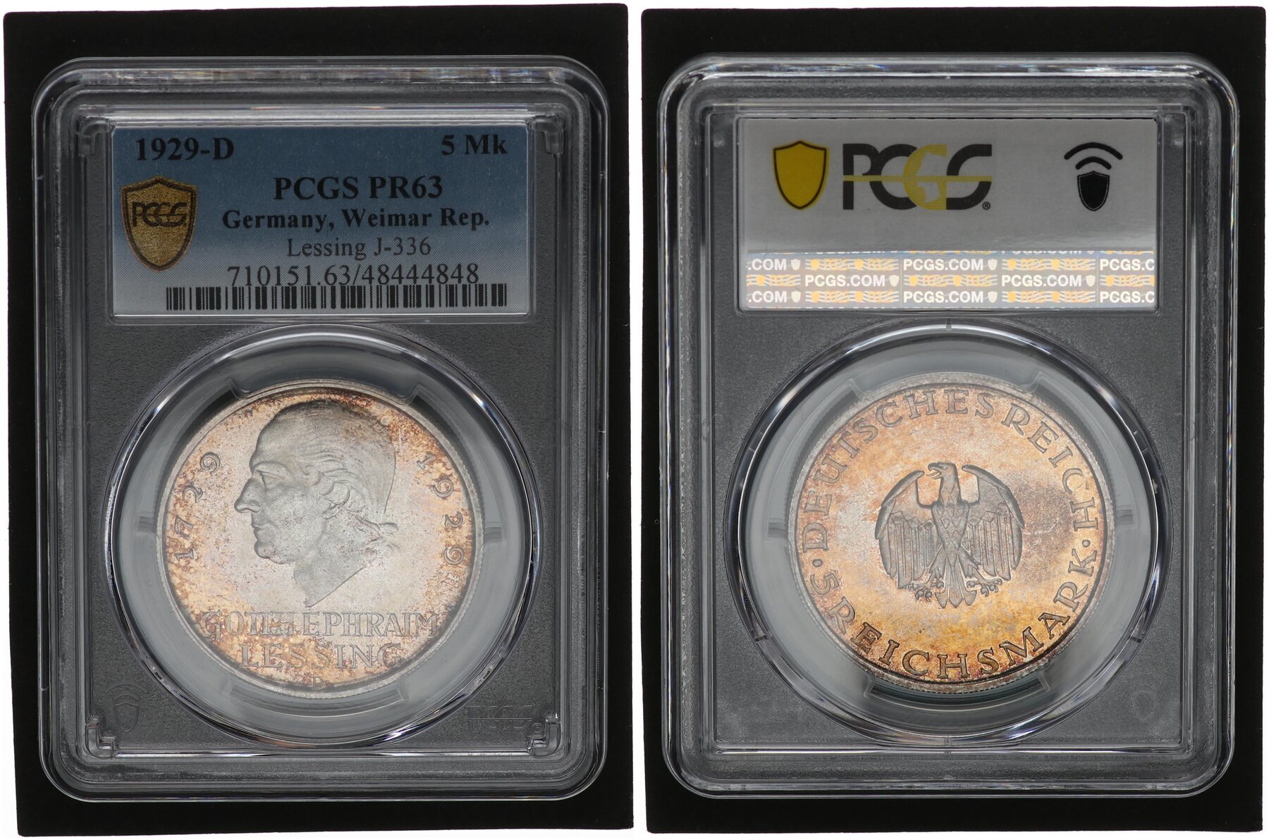 Deutschland Weimarer Republik 3 Mark 3 Reichsmark Lessing 1929 D