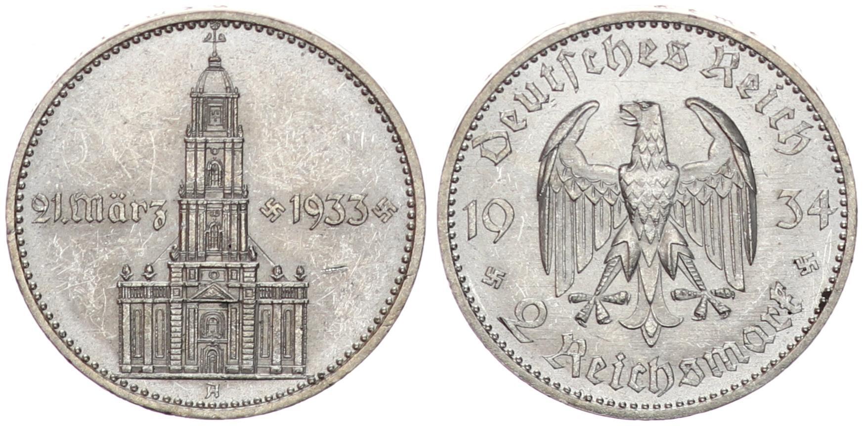 Deutschland - Drittes Reich 2 Mark 1934 A 3. Reich 2 Reichsmark ...