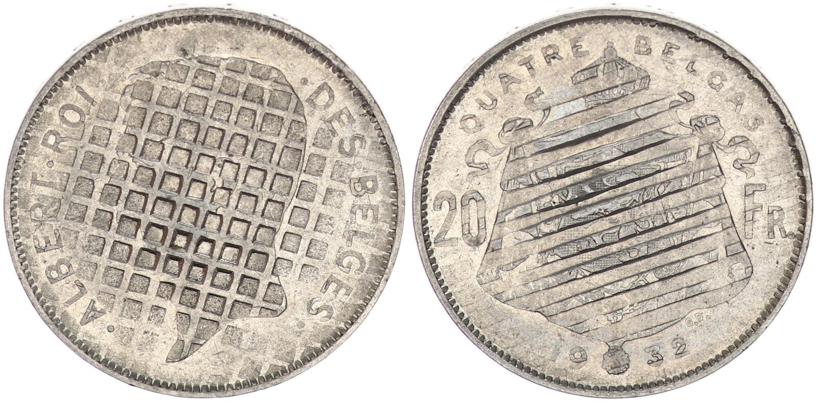 Belgien / Drittes Reich 20 Francs 1932 unter Deutscher Besetzung
