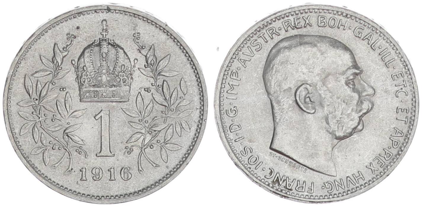 Österreich-Ungarn 1 Krone 1916 Franz-Joseph CH UNC | MA-Shops