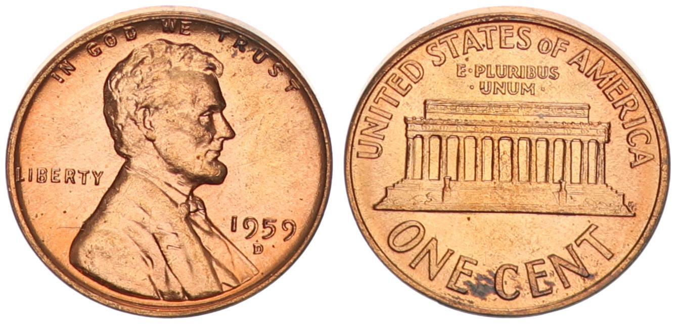 USA 1 Cent 1959 CH/GEM UNC | MA-Shops