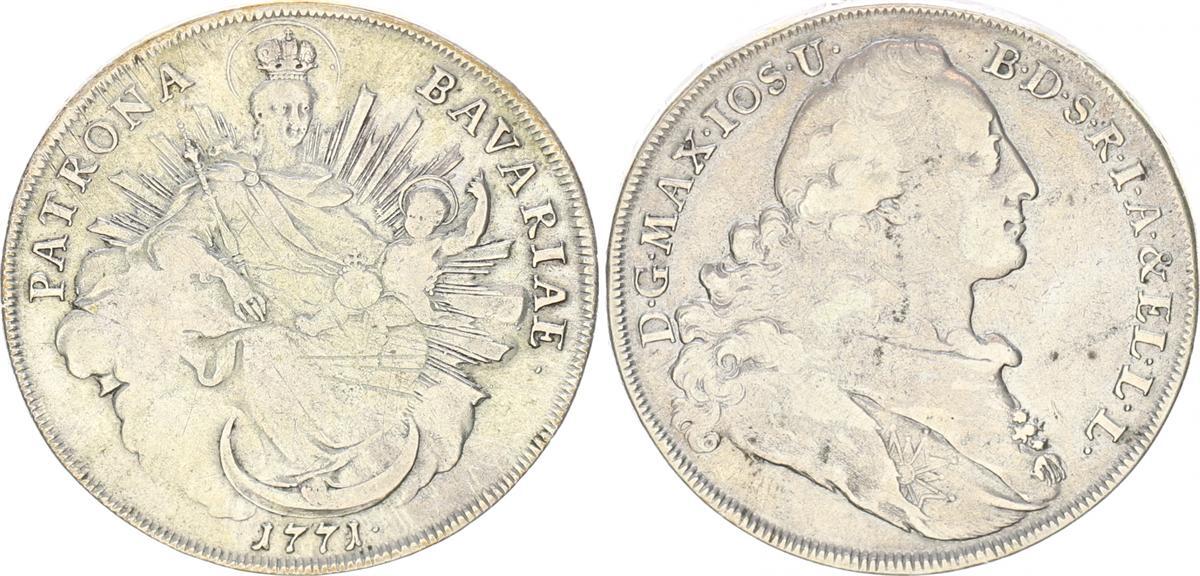 Bayern - Patrona Bavariae Bayern 1 Taler 1771 Maximilian Joseph