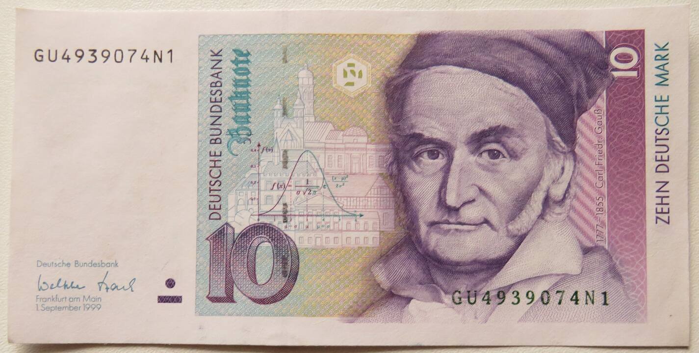 Deutschland - BRD 10 DM - 10 Deutsche Mark 1.09.1999 Banknote Carl ...