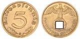 Deutschland / Drittes Reich 5 Pfennig 1936 G seltenes Jahr fast vorzüglich,kl.Randfehler