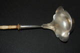 Deutschland ca.1890 alte Silberkelle mit Elfenbeingriff, Länge 44cm EF