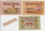 Neidenburg, 50,75 Pfennig & 1 Mark Scheine, 1921 GEM UNC