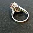 585 Weißgold Ring mit Diamanten und Rubinen,  Ringgröße 55-56 Sehr gut, siehe Fotos und Video