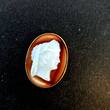 585 Gold Achat Gemme Brosche, 3,5cm x 2,5cm groß Sehr gut, siehe Fotos und Video