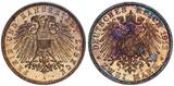 Deutsches Kaiserreich - Lübeck 2 Mark 1912 A Hansestadt - 2 Reichsmark Proof, attraktive Patina, leicht berührt