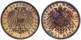 Deutsches Kaiserreich - Lübeck 2 Mark 1912 A Hansestadt - 2 Reichsmark Proof, attraktive Patina, leicht berührt