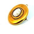 585 Gold Gemme Brosche/Anhänger, 14,1gramm, ca.4cm mal 3cm groß Sehr gut, siehe Fotos und Video
