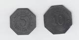 Trossingen, Württemberg 5+10 Pfennig ohne Jahr Wertmarke der Fa. Ands Koch A.G. zu 5 und 10 Pfennig VF-EF