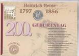 BRD 10 DM 1997 Numisblatt Heinrich Heine - Münze und Briefmarken BU