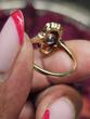585 Gold Art Decot Ring mit Diamanten ca.0,15 Karat (kleine) und 0,65 groß Ringgröße 57- Sehr gut, siehe Fotos und Video