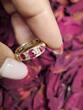 750 Gold Ring mit Rubin und Diamanten 4,3g Ringgröße 51 Sehr gut, siehe Fotos und Video