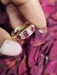 750 Gold Ring mit Rubin und Diamanten 4,3g Ringgröße 51 Sehr gut, siehe Fotos und Video