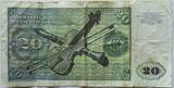 BRD 20 DM 1980 mit Propaganda Aufdruck: kein Geld für Krieg, selten! F