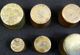 Dänemark 7 Gewichte zt. 1873 Gram, Pund, Quint, zahlr. Stempel und Kontrollmarken VF