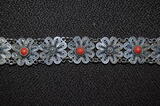 Silber-Armband aus feinem Silberdraht, mit roten Steinen, Silber geprüft, 18cm sehr guter Zustand,